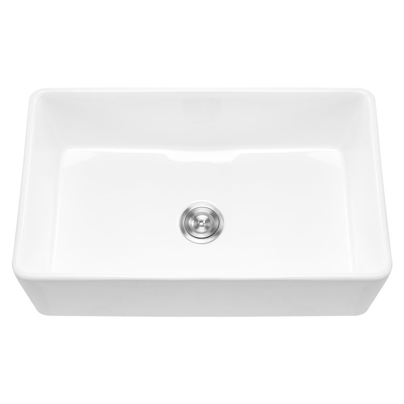 33.5x20 In Undermount White Kitchen Sink, Scratch - Enamel, Large Basin, Smooth Drainage With Gentle Slope And Offset Drain Sink , Single Bowl, High Temperature Fired, Big Capacity