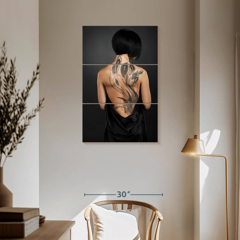 Senne Tattoo Down Her Back, 57" H x 36" W