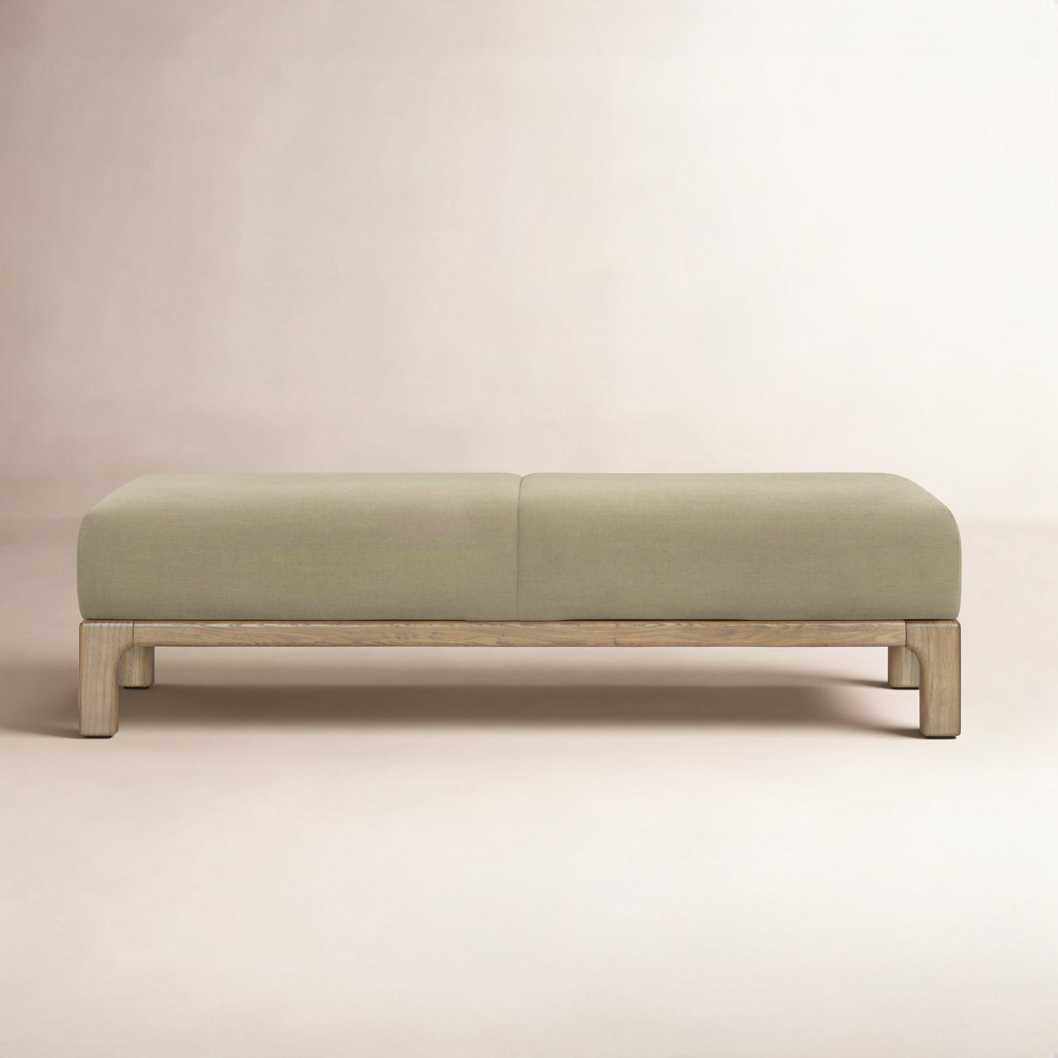 61" Bedroom Bench, Green, Brown