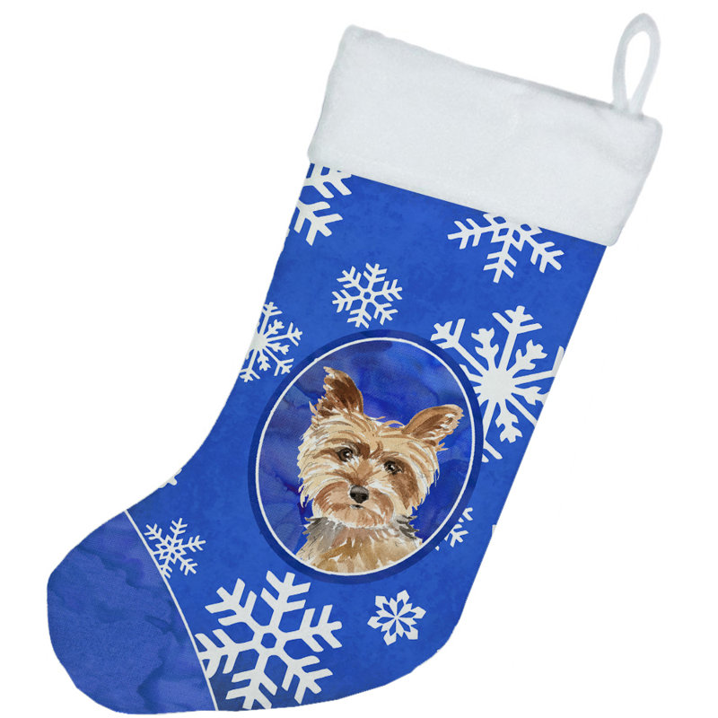 Chaussette de noël winter flocons de noël, Yorkie