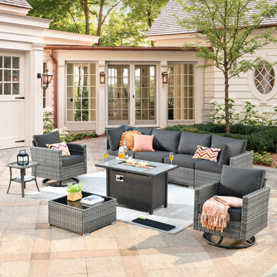 Outdoor Furniture 9 Pieces Set With Stove by XIZZI