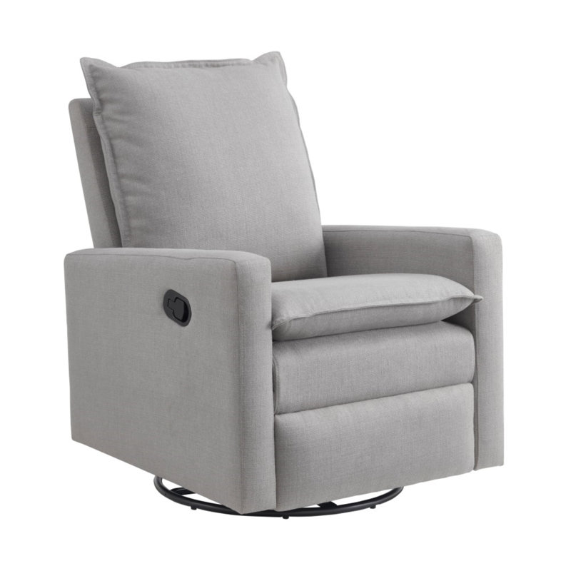 Uptown 360-Degree Swivel Glider Recliner , Gray Polyester