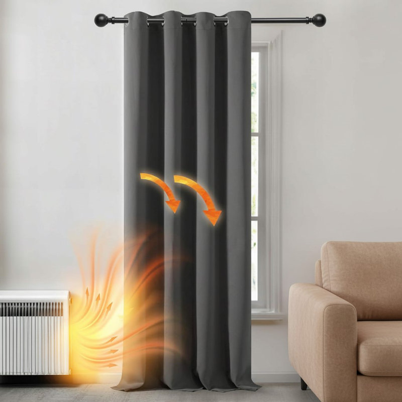 Blackout Single Curtain Panel, Light Grey