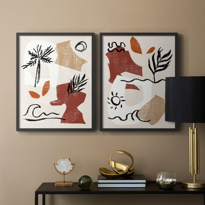 Soft Palms III - reproduction encadrée de qualité supérieure - prête à être accrochée - aucun clou requis - aucun clou requis
