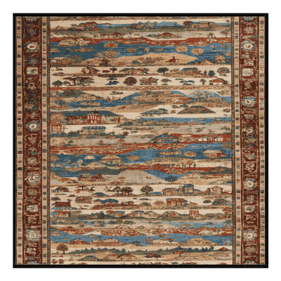 Machine Washable Persian Brown Area Rug