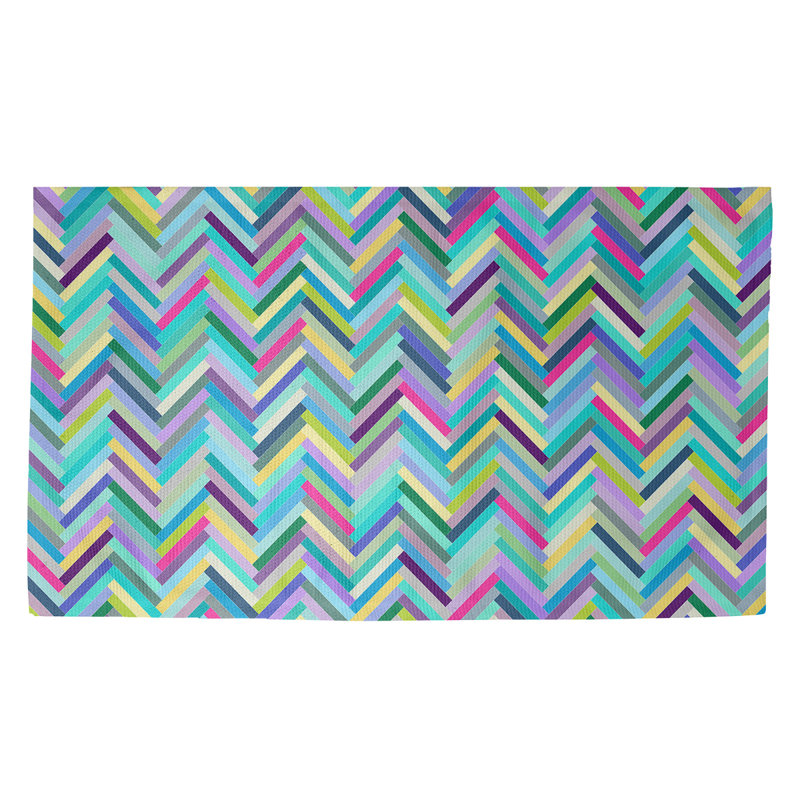 Tapis bleu area chevrons Mcguigan, Rectangle 2 pi x 3 pi
