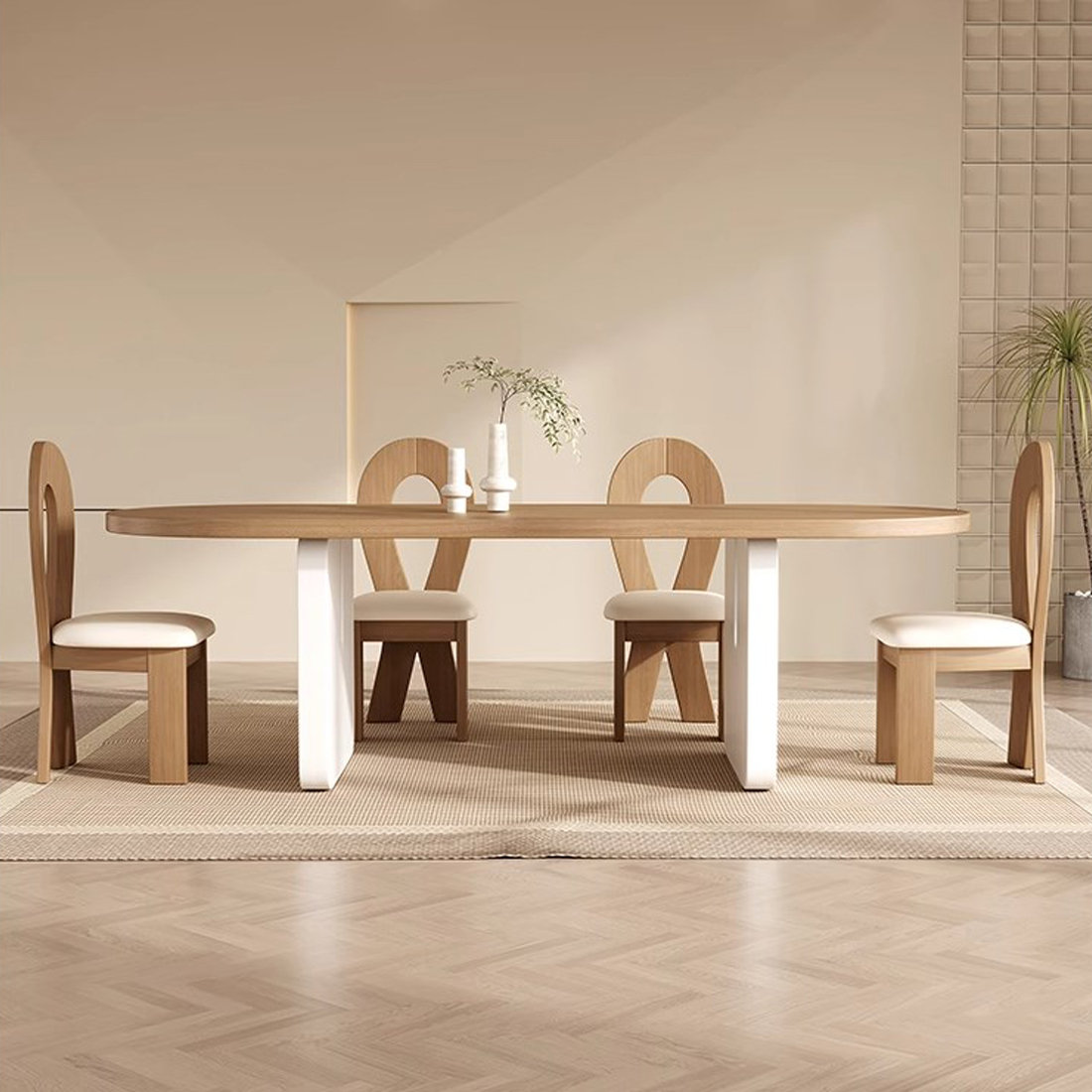 Hokku Designs Solid wood dining table 4 chairs combined home - Wayfair ...