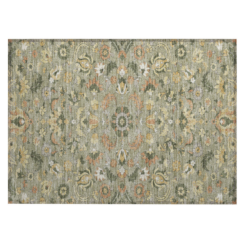 Machine Washable Indoor/Outdoor Chantille ACN2473 Global Rug, 1'8" x 2'6", Sage