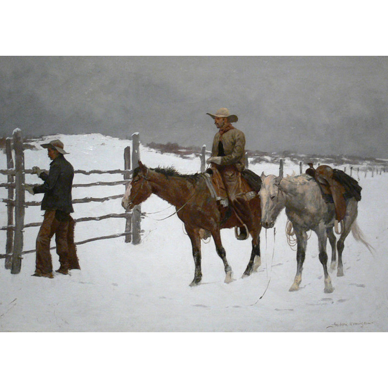 La chute du cowboy, H 17 po x l 24 po
