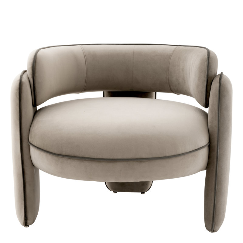Fauteuil demi-tonneau Chaplin, Grège Savona / polyester Savona gris