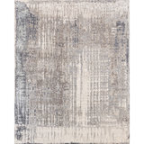 Hand Knotted Abstract Area Rug in Sand/Beige/Gray