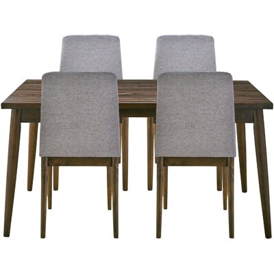 Cacapon 5-Piece Dining Set With Rectangle Table And 4 Upholstered Side Chairs -  Corrigan StudioÂ®, CA11617B79C44B878C17F9754AA88B76