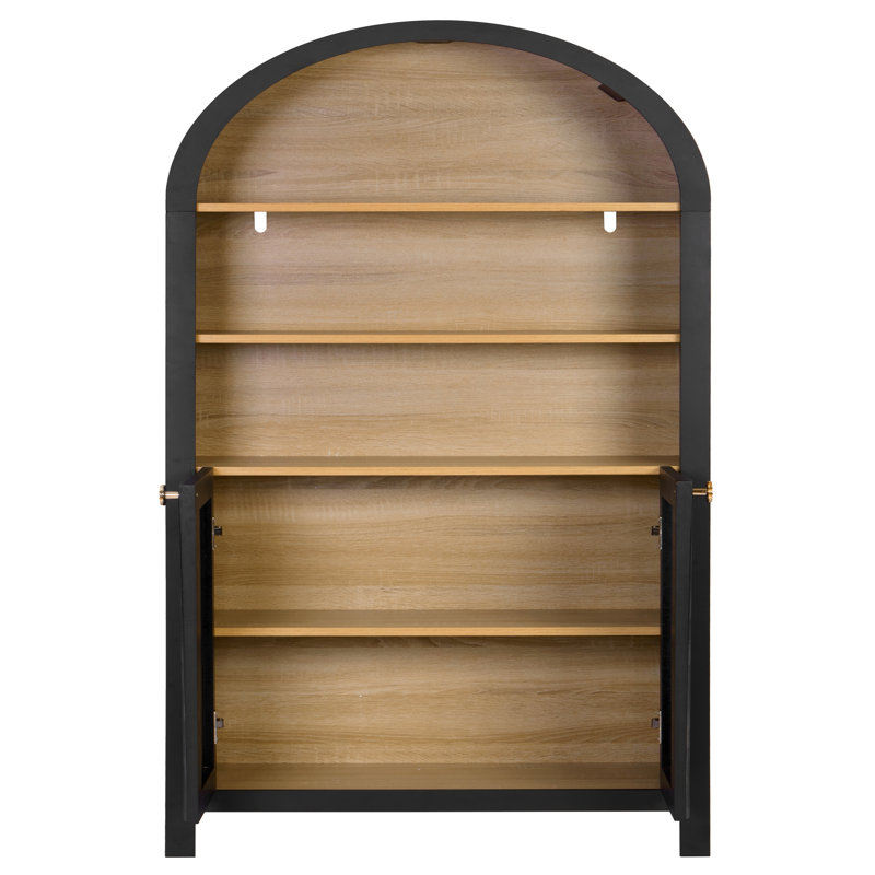 Bibliothèque de rangement de style Mid-Century à 5 niveaux avec bibliothèque de 61 po