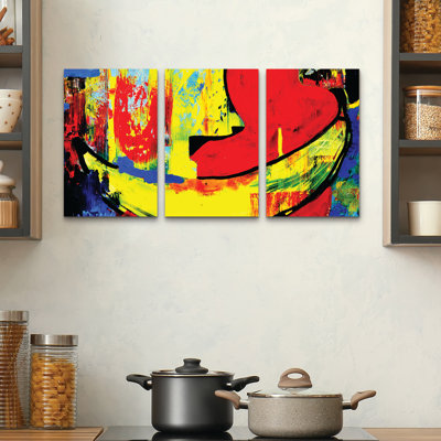 3 Panel Wall Art Set - Julija Belickien 'This Is Why I Like Bananas' Canvas Wall Art for Living Room, Bedroom, or Office Decor by 