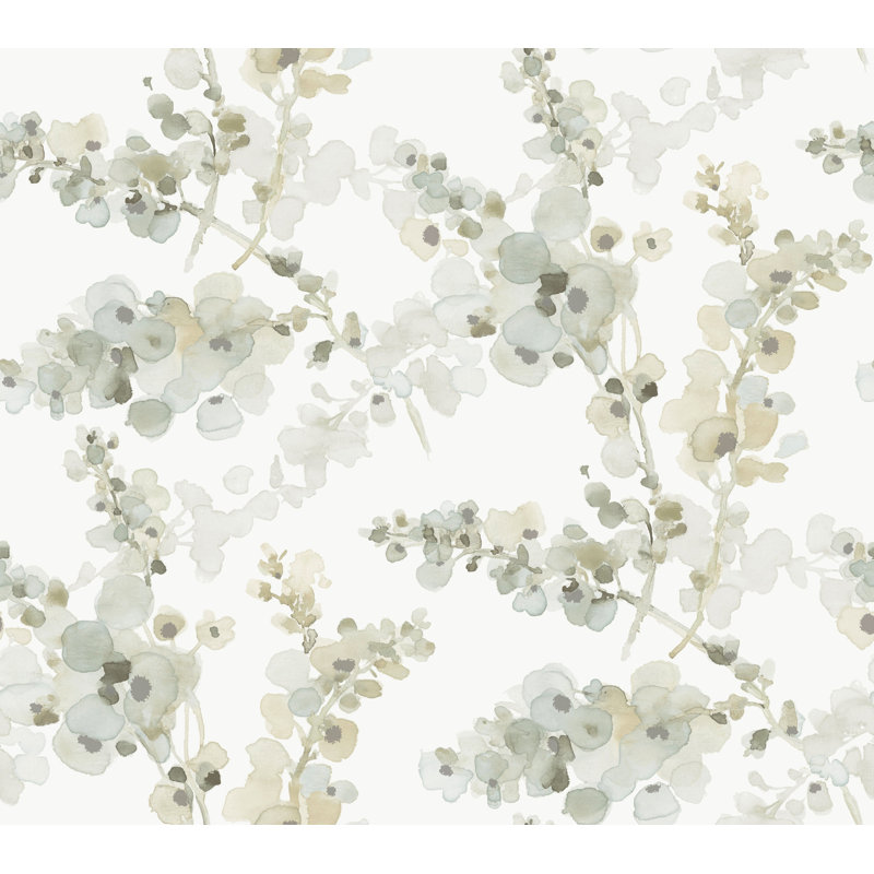 Papier peint adhésif minéral Blossom Fling, Vert minéral