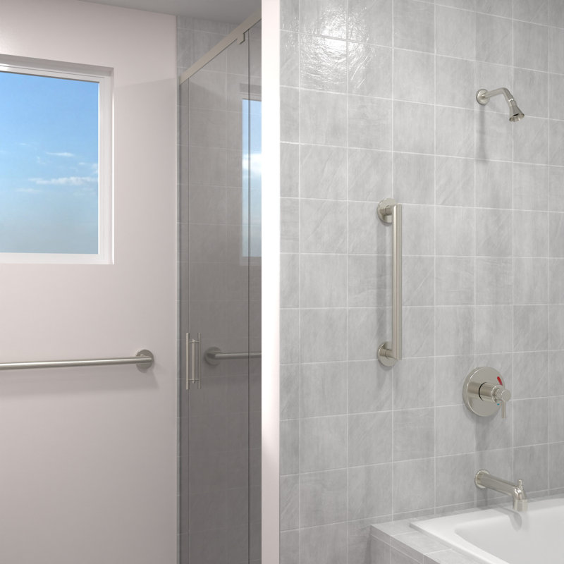 MITER 24 in. x 1.25 in. Grab Bar, ADA Compliant for Bath and Shower Safety (500 lb. Capacity) in Brushed Stainless, 24