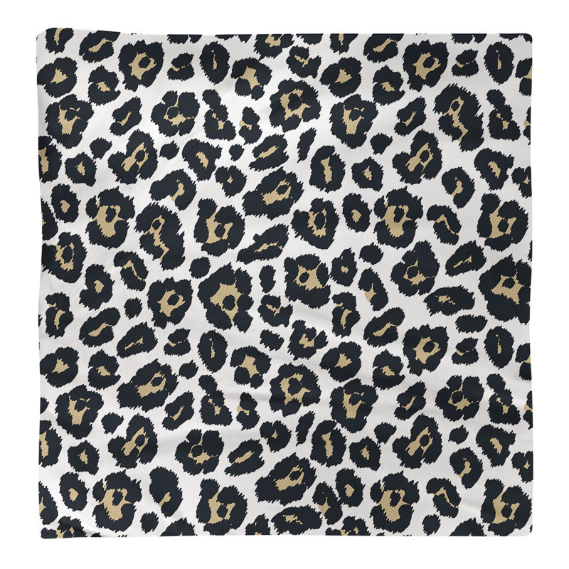 Polyester Animal Print Square Napkin, White/Old Gold, 22" x 22"