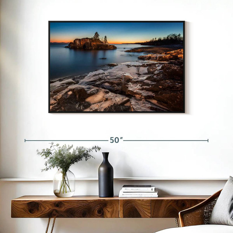 Lac Supérieur au crépuscule, Cadre flottant noir, 37 po x 25 po