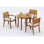 3 Seats 4 Pcs Grade-A Teak Wood Dining Set: 52" Round Table And 3 Travota Stacking Arm Chairs #11TV1103-1552648964-1565259196