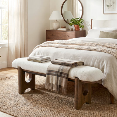 Banc de chambre moderne rembourré, banc de bout 64 po