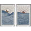 Soleil et lune, soleil brillant, croissant de lune, montagne, formes abstraites, œuvre d'art moderne, chambre bohème-100707568-100707567