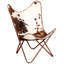 Fauteuil papillon moderne brun et blanc