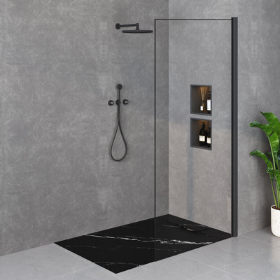 Base de douche rectangulaire en grain de marbre l 59 po x P 35,4 po MarbleLite