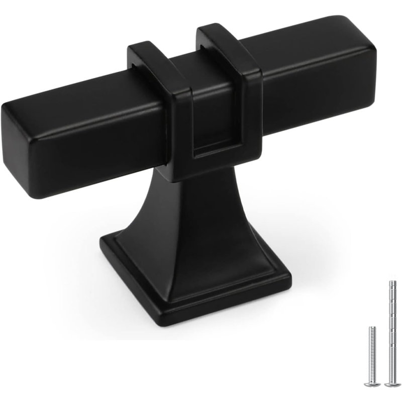 Paquet de 10 boutons d'armoire noirs