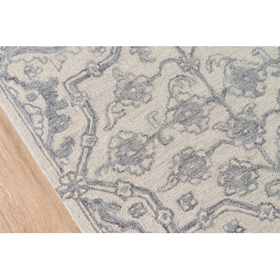 Cece Gray Hand-Tufted Wool Floral Rug