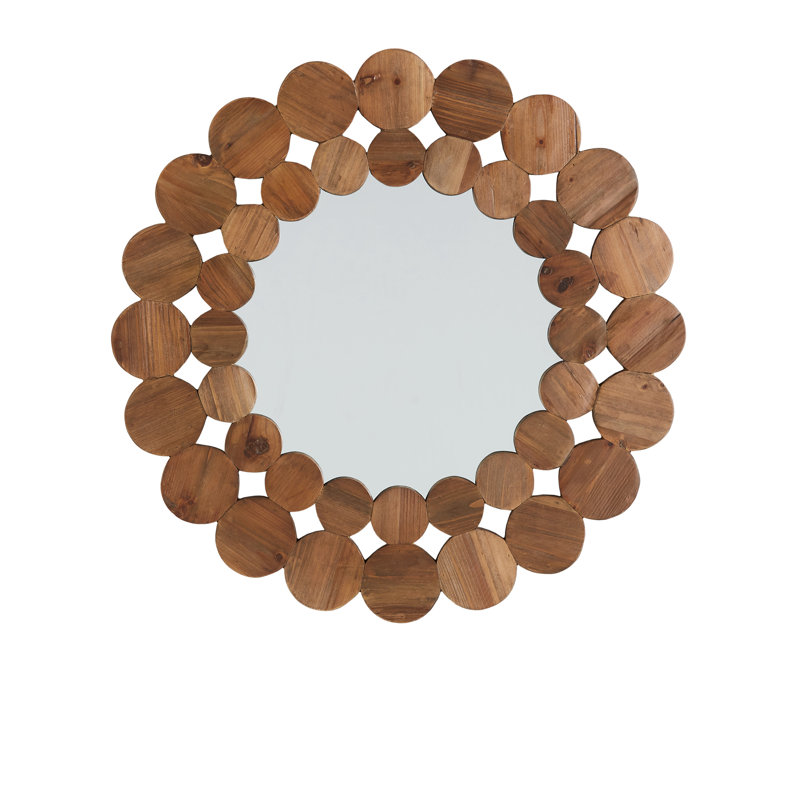 Alikee Solid Wood Flat Wall Mirror, 31.5" x 31.5", Natural