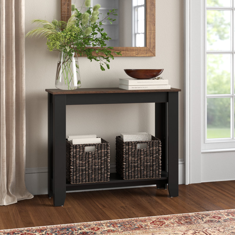 Weddel Basilico Console Table, Dust Walnut/Black