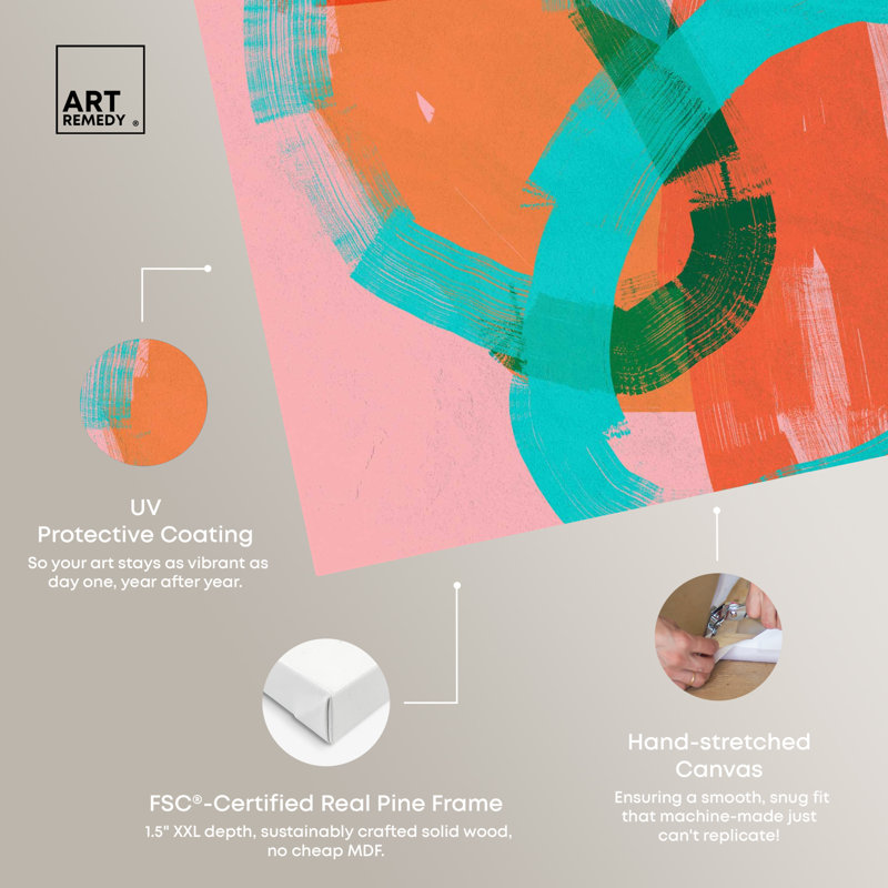Candy Chain Modern Abstract Geometric Canvas Wall Art, 24" x 16"