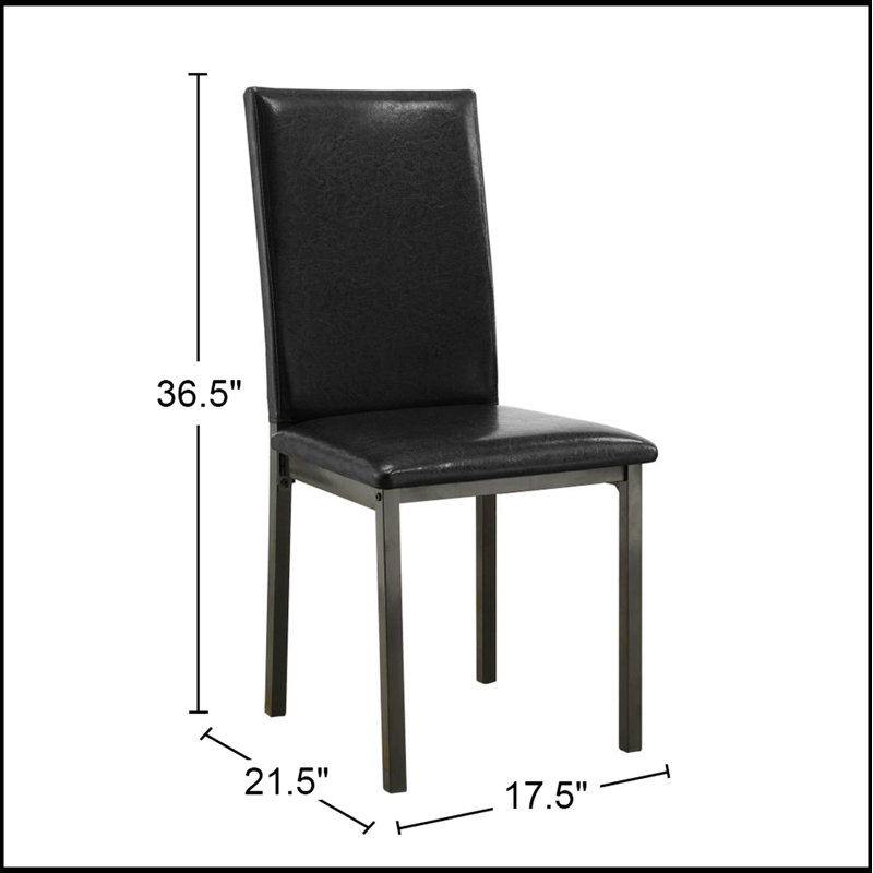 Ensemble de 2 chaises d'appoint rembourrées en similicuir en noir, combinant style transitionnel avec élégance moderne et durabilité.