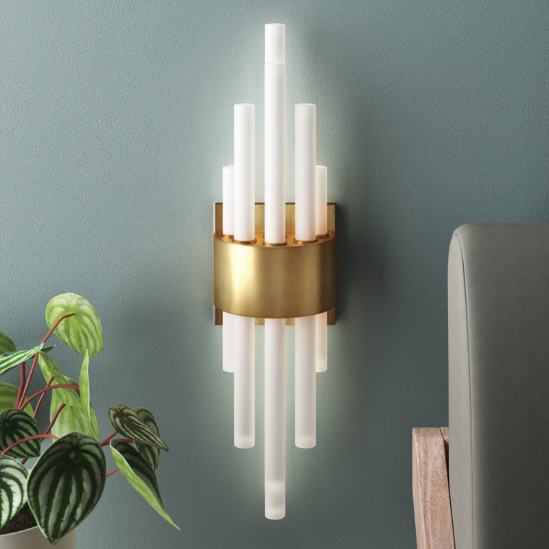 Trinity 12 - Light LED Flush Mounted Sconce, Heritage Brass