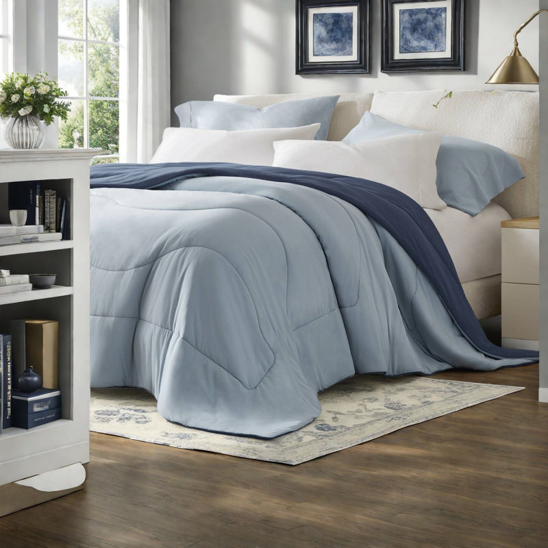 Reversible Tencel Comforter Bedding Set, Cool Touch Nylon Shell, Full/queen Size