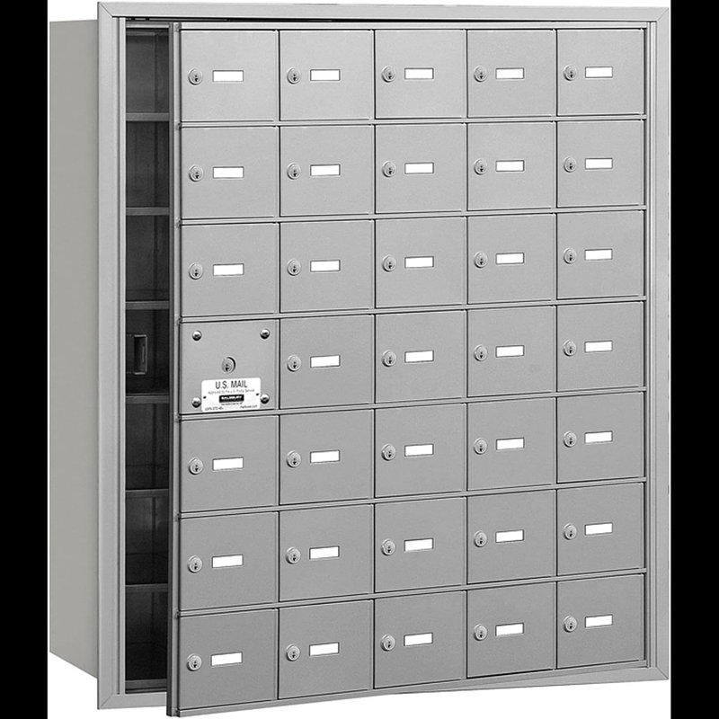 Salsbury Industries 3635AFU 4B+ Horizontal Mailbox With Front Loading And USPS Access, Aluminum