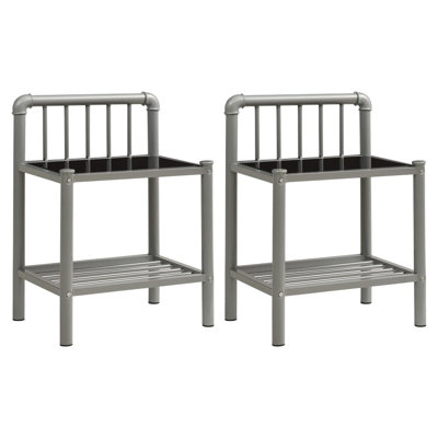 Coffelt Glass Top Frame Side Table Set