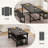 63" Dining Table Set for 4-6, Large Extendable Kitchen Table Set with 2 Upholstered Benches for 6, 3 Piece Rectangle Dining Table Set for 4 for Apartment, Saving Space-1134546654