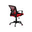 Chaise réglable moderne avec filet rouge, métal noir et fonction d'inclinaison pour optimiser le travail de bureau Bureau ergonomique intégré