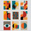 Affiche géométrique colorée de formes abstraites Mid Century Modern Wall Art, décor minimaliste encadré sur papier, 9 pièces-92574271-92574275