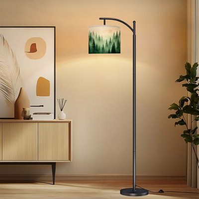 Lampe sur pied à arc avec abat-jour réglable Misty Pine