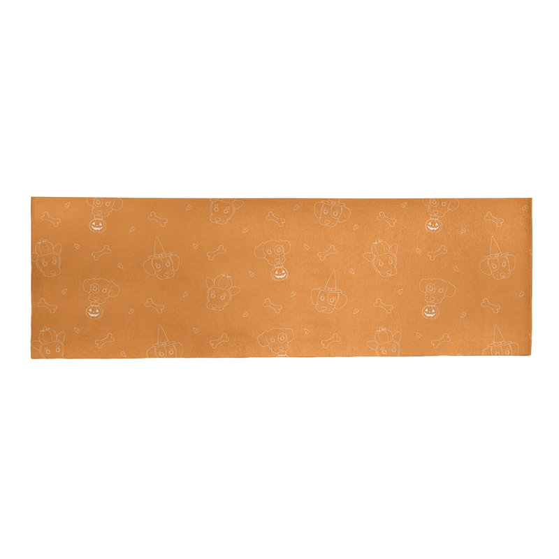 Tapis zone orange fait main, Tapis de couloir 2 pi x 8 pi