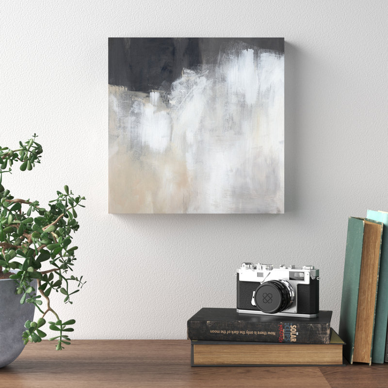 «Neutral Abstract II» par Jennifer Paxton Parker - reproduction d'art sur toile tendue, H 12 po x l 12 po x P 1,25 po, Oui