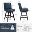 Tabouret de comptoir pivotant rembourré Kamiyla-1711578614
