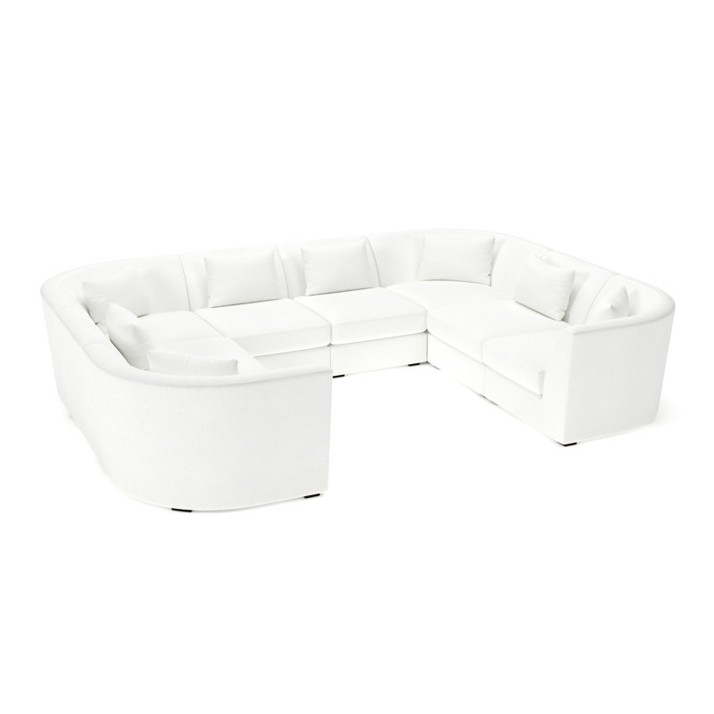 Krista 8-PC Curved Modular Sectional, John Linen Flour