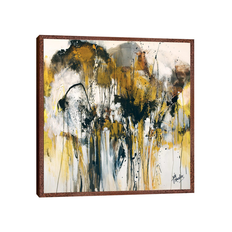 Moonlit Heart 1 Piece Painting on Canvas, 45.72cm H x 45.72cm W x 3.81cm D, Classic Brown Wood Framed