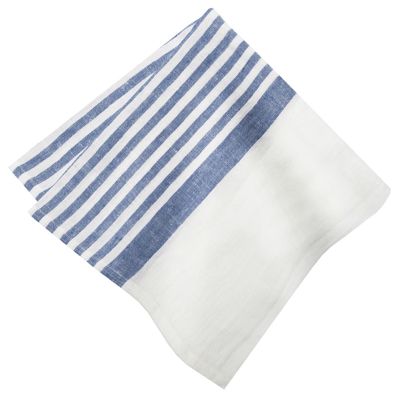 Brittany Square Napkin, White/Blue