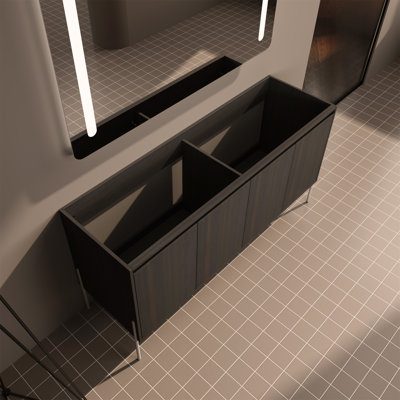 Meuble-lavabo autoportant 60 po avec portes à fermeture douce 60 po