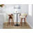 Curvini 24" Mid-Century Modern Fixed-Height Counter Stool With Swivel In Walnut Wood And Cream Fabric With Round Black Metal Footrest - Set Of 2