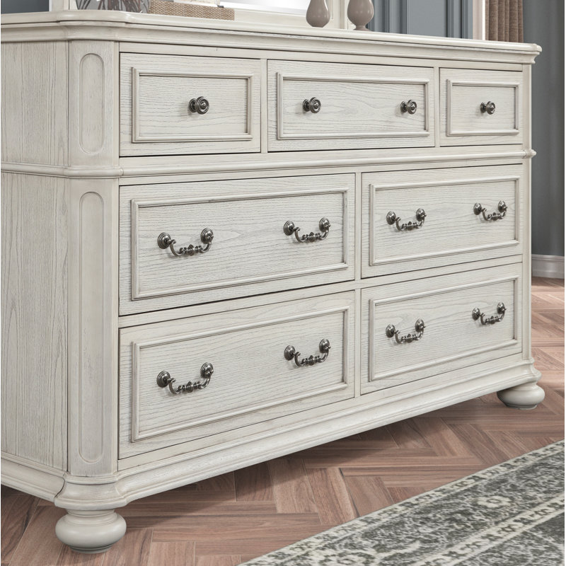 Nilsen French Traditional 5-Piece Bedroom Set, Antique White, King, King